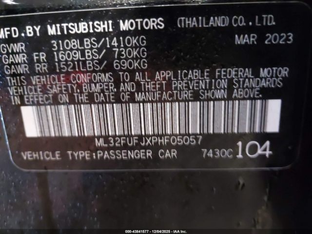 2023 MITSUBISHI MIRAGE G4 ML32FUFJXPHF05057 Photo 8