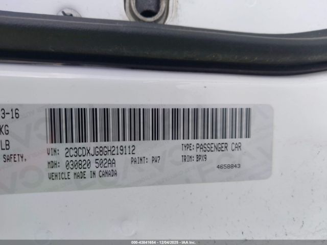 2016 DODGE CHARGER 2C3CDXJG8GH219112 Photo 8