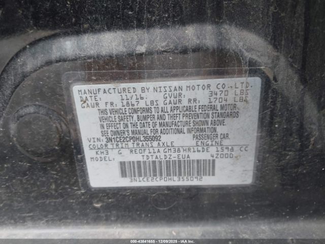 2017 NISSAN VERSA NOTE 3N1CE2CP0HL355092 Photo 8