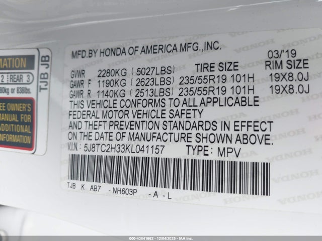 2019 ACURA RDX 5J8TC2H33KL041157 Photo 8