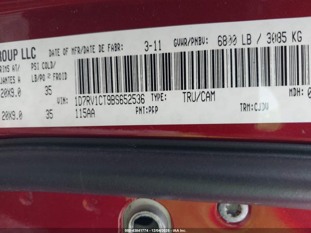 2011 RAM RAM 1500 1D7RV1CT9BS652536 Photo 8