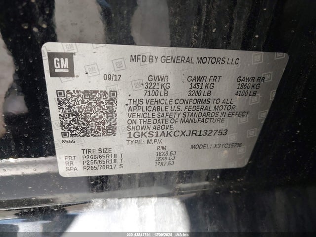 GMC YUKON SLE 2018 1GKS1AKCXJR132753 Image 9