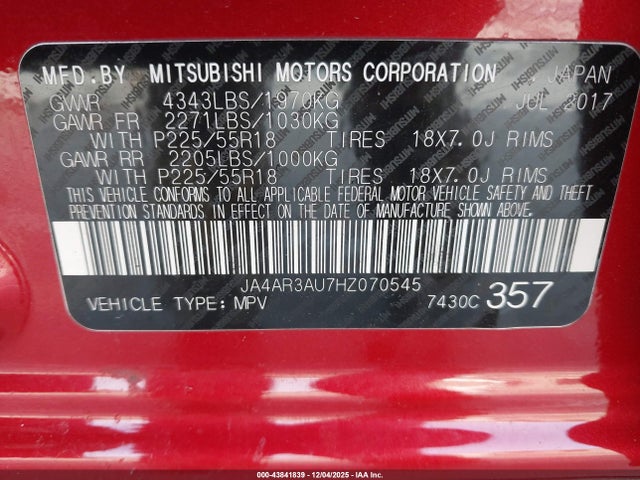 2017 MITSUBISHI OUTLANDER SPORT JA4AR3AU7HZ070545 Photo 8