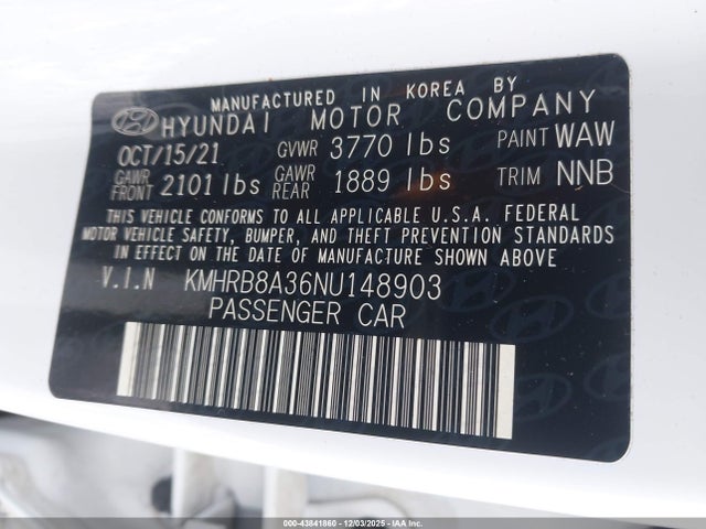 2022 HYUNDAI VENUE KMHRB8A36NU148903 Photo 8