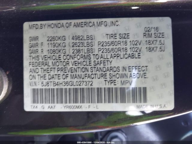 2016 ACURA RDX 5J8TB4H36GL027372 Photo 8