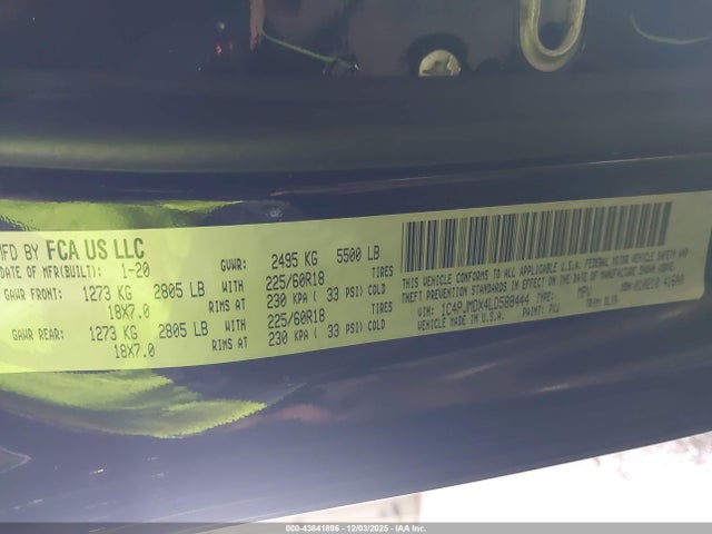 2020 JEEP CHEROKEE 1C4PJMDX4LD588444 Photo 8