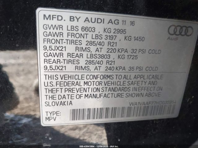 2017 AUDI Q7 WA1VAAF77HD035954 Photo 8