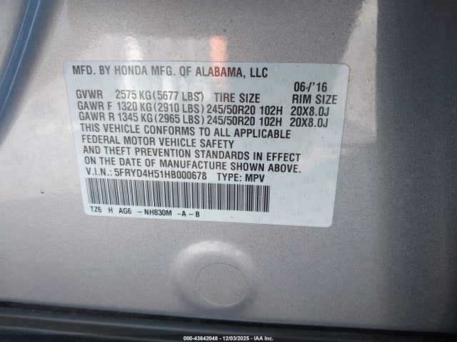 Продажа на аукционе авто 2017 Acura Mdx Technology Package, vin: 5FRYD4H51HB000678, номер лота: 43842048