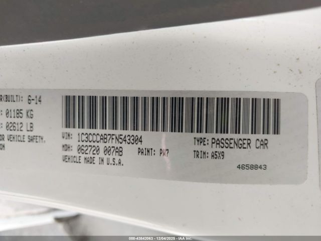 2015 CHRYSLER 200 1C3CCCAB7FN543304 Photo 8