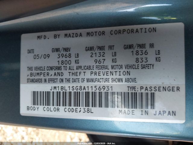 2010 MAZDA MAZDA3 JM1BL1SG8A1156931 Photo 8