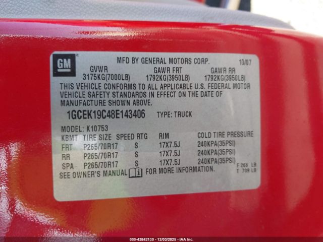 2008 CHEVROLET SILVERADO 1500 1GCEK19C48E143406 Photo 8