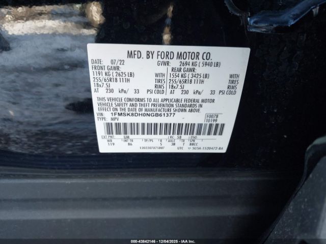 2022 FORD EXPLORER 1FMSK8DH0NGB61377 Photo 8