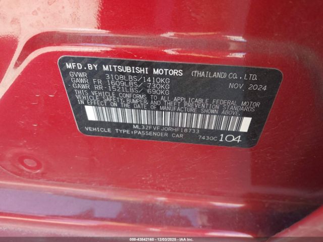 2024 MITSUBISHI MIRAGE G4 ML32FVFJ0RHF18733 Photo 8
