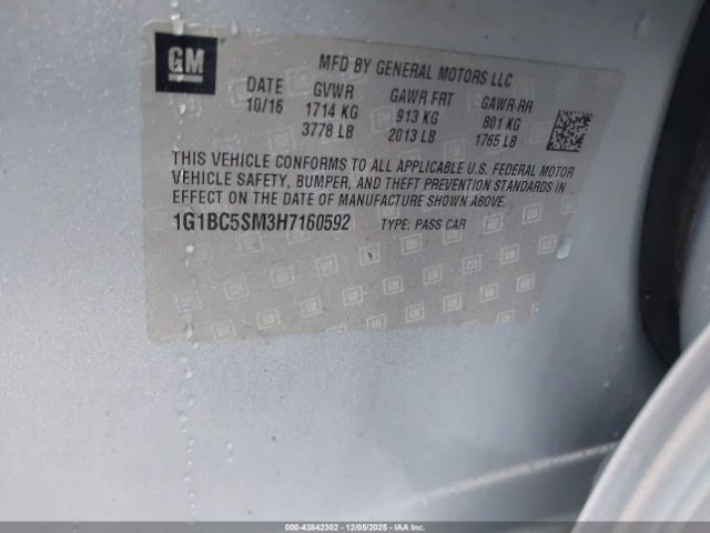 2017 CHEVROLET CRUZE 1G1BC5SM3H7160592 Photo 8