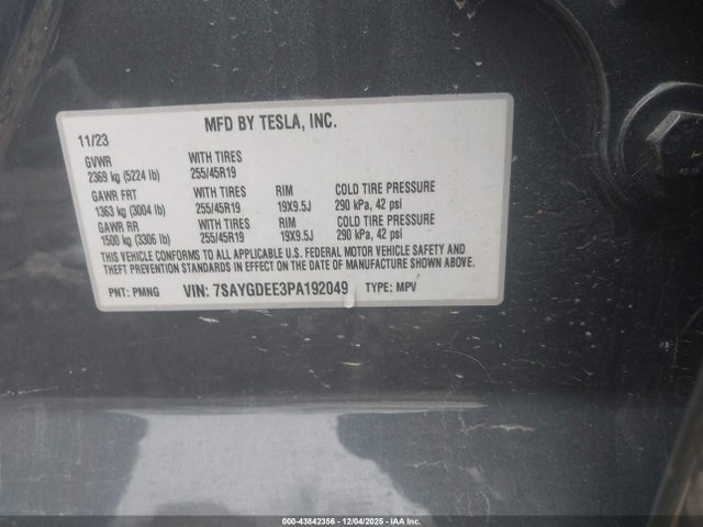 2023 TESLA MODEL Y 7SAYGDEE3PA192049 Photo 8