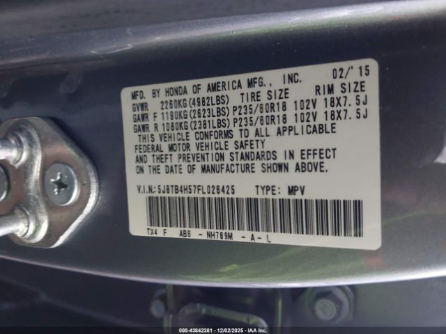 2015 ACURA RDX 5J8TB4H57FL026425 Photo 8