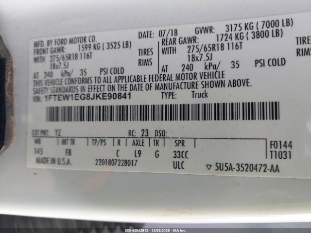 2018 FORD F-150 1FTEW1EG8JKE90841 Photo 8