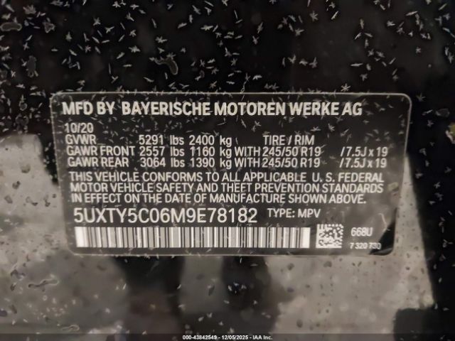 2021 BMW X3 5UXTY5C06M9E78182 Photo 8
