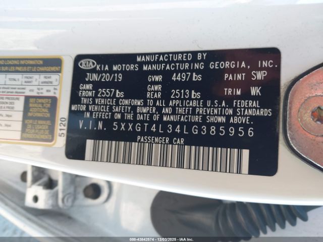 2020 KIA OPTIMA 5XXGT4L34LG385956 Photo 8