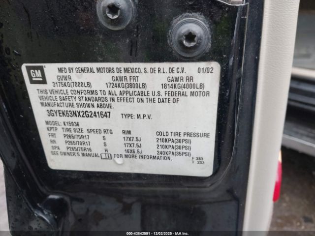 2002 CADILLAC ESCALADE EXT 3GYEK63NX2G241647 Photo 8