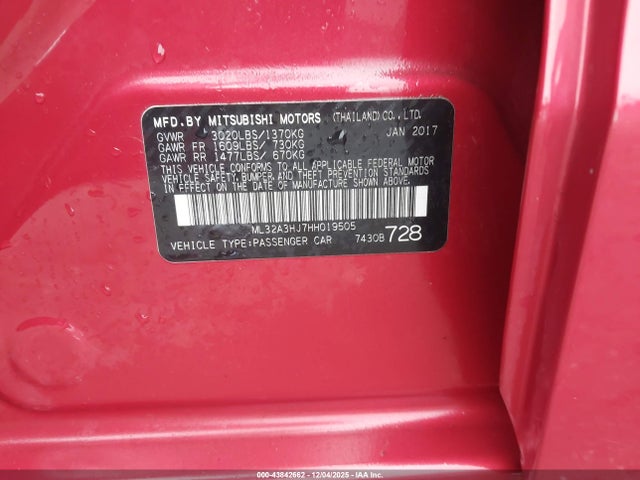 2017 MITSUBISHI MIRAGE ML32A3HJ7HH019505 Photo 8