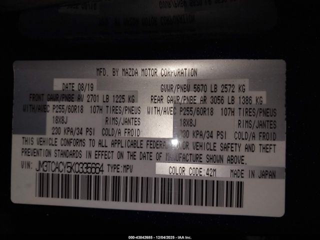 2019 MAZDA CX-9 JM3TCACY5K0335664 Photo 8