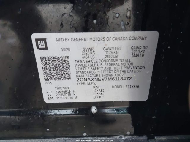 2021 CHEVROLET EQUINOX 2GNAXNEV7M6118472 Photo 8