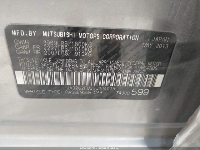 2014 MITSUBISHI LANCER JA32U2FU3EU004075 Photo 8
