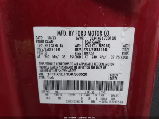 2013 FORD F-150 1FTFX1EF3DKG08520 Photo 8