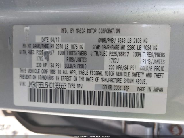 2017 MAZDA CX-5 JM3KFBBL5H0135553 Photo 8