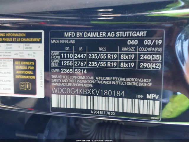 2019 MERCEDES-BENZ GLC 300 WDC0G4KBXKV180184 Photo 8