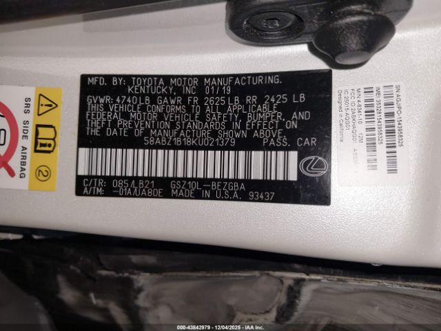 2019 LEXUS ES 350 58ABZ1B18KU021379 Photo 8