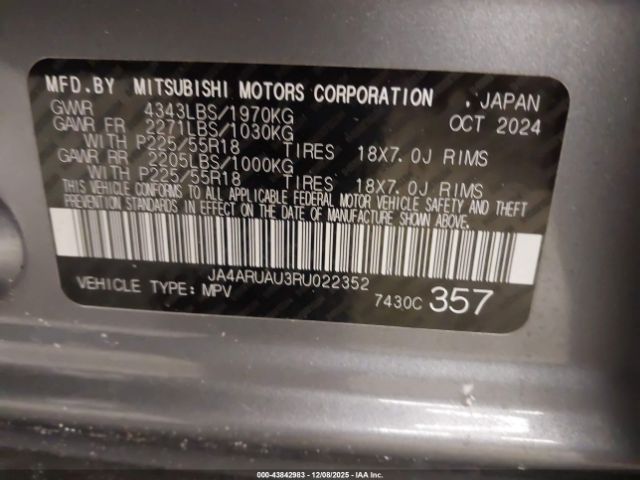 2024 MITSUBISHI OUTLANDER SPORT JA4ARUAU3RU022352 Photo 8