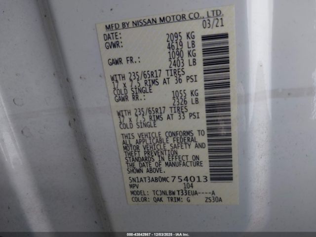 2021 NISSAN ROGUE 5N1AT3AB0MC754013 Photo 8