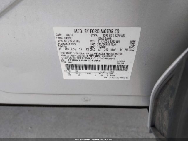 2019 FORD EDGE 2FMPK3J91KBC57866 Photo 8