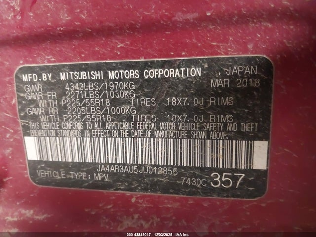 2018 MITSUBISHI OUTLANDER SPORT JA4AR3AU5JU012856 Photo 8