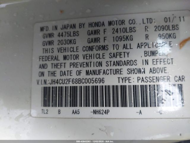 2011 ACURA TSX JH4CU2F68BC005696 Photo 8