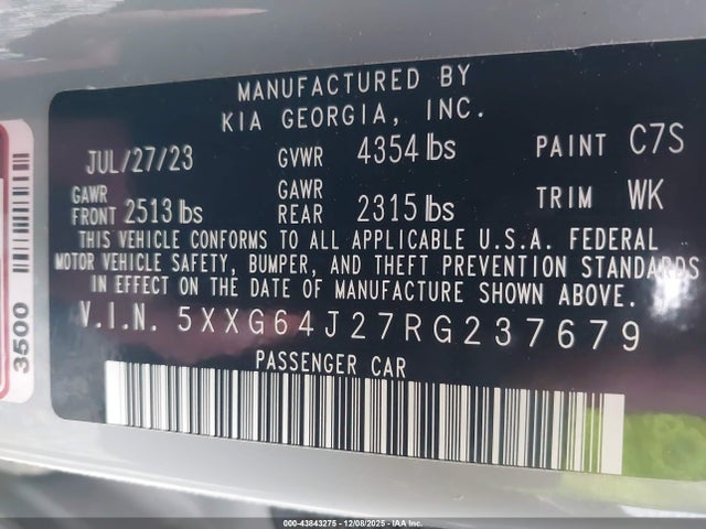 2024 KIA K5 5XXG64J27RG237679 Photo 8