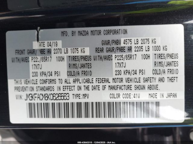 2019 MAZDA CX-5 JM3KFACM8K0626563 Photo 8