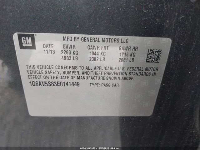 2014 CADILLAC CTS 1G6AV5S83E0141449 Photo 8