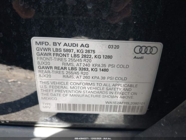 2020 AUDI Q5 WA1E2AFY0L2080101 Photo 8