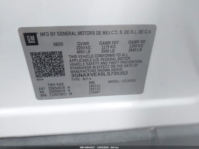 2020 CHEVROLET EQUINOX 3GNAXVEX0LS730353 Photo 8