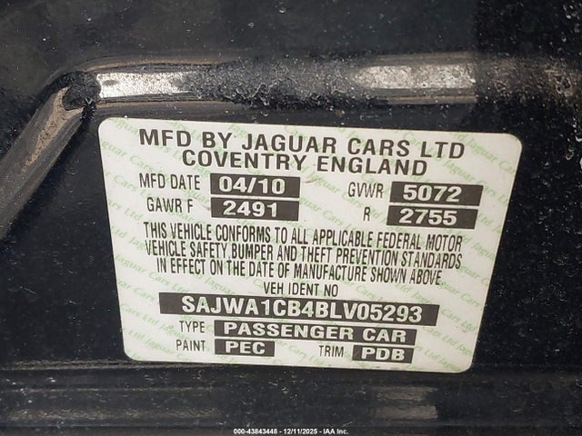 2011 JAGUAR XJ SAJWA1CB4BLV05293 Photo 8