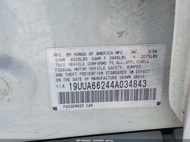 2004 ACURA TL 19UUA66244A034843 Photo 8