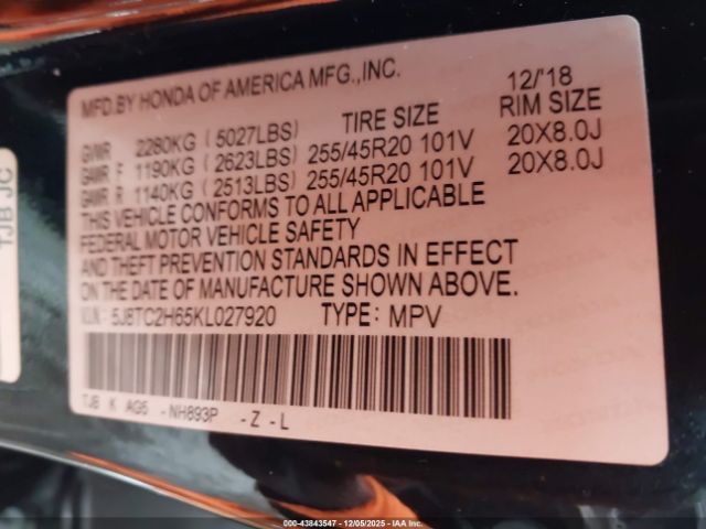 2019 ACURA RDX 5J8TC2H65KL027920 Photo 8