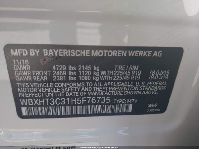 2017 BMW X1 WBXHT3C31H5F76735 Photo 8