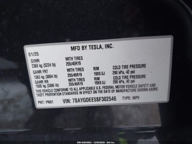 2025 TESLA MODEL Y 7SAYGDEE5SF302546 Photo 8