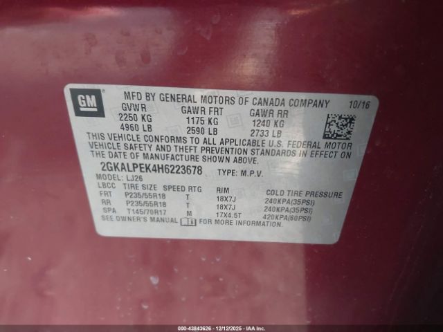2017 GMC TERRAIN 2GKALPEK4H6223678 Photo 8