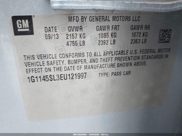 2014 CHEVROLET IMPALA 1G1145SL3EU121997 Photo 8