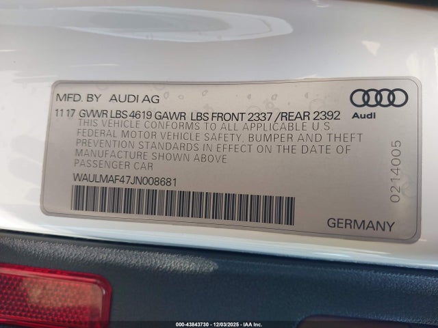 2018 AUDI A4 WAULMAF47JN008681 Photo 8